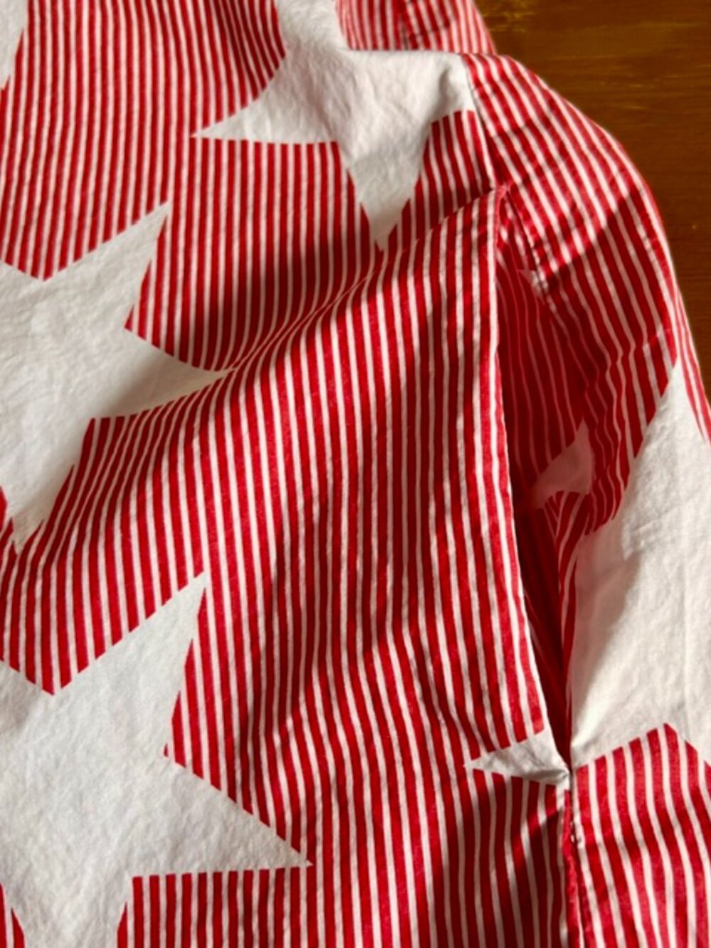 Fantastic Fawn Red w/ White Stars Dress Sz Med - Memorial Day - 4th of July - Picture 8 of 9